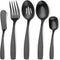 Matte Black Serving Utensils Set Hostess Set Buffet Serving Set 5 Pieces, Stainless Steel, Dishwasher Safe...