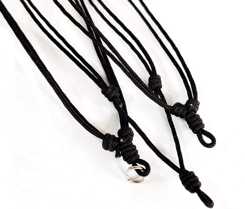 10 pcs Thick 1.5 MM. Black Umbrella Cord Rope Handmade craft Adjustable Necklaces With metal Loop Amulet Boho Fashion Accessory For Unisex, Gift S...
