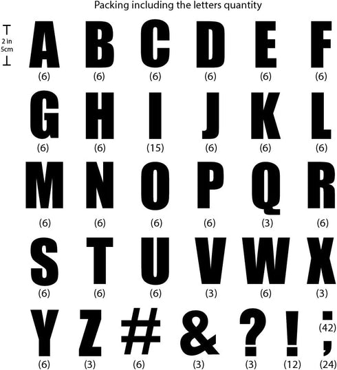 Magfok Iron on 2 Inch Black Transfer Letters, 9 Sheets (Black)...