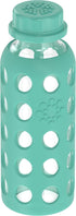 Lifefactory 9-Ounce Glass Water Bottle with Flat Cap and Silicone Sleeve Kale...