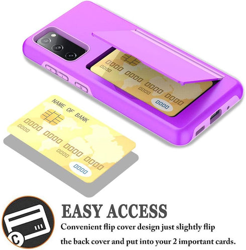 Galaxy s20 FE Case with Card Holder,Silicone Hybrid Protective Wallet Cover Case for Samsung Galaxy s20 FE - Grey...