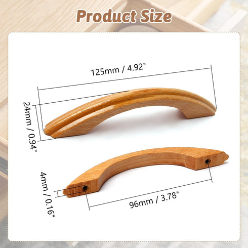 MroMax Wood Pull Knobs, 96mm Hole Distance 125mm Length Cabinet Furniture Kitchen Pulls Handles for Dresser Drawer Wardrobe 10Pcs...