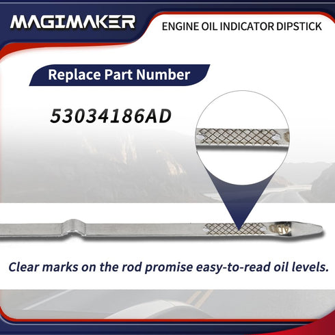 53034186AD Engine Oil Level Indicator Dipstick Compatible with Jeep Grand Cherokee, Dodge Durango 2011 2012 2013 2014 2015 with 5.7L HEMI...