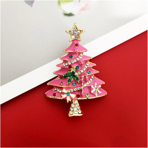 Christmas Tree Brooch Pins For Women Cute Star Bow Snowflake Christmas Enamel Pin Holiday Christmas Tree Jewelry...