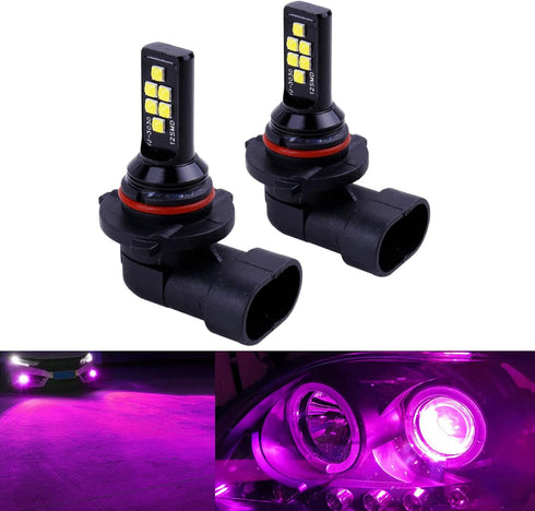 SOCAL-LED LIGHTING 2x HB4 9006 LED Fog Light Bulb for Powersports Advanced 3030 SMD Bright Colorful Daytime Running DRL Lamp, Pink Purple...