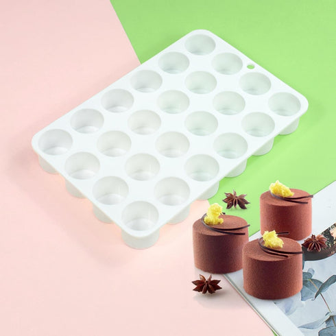24 Cavity Cylinder Silicone Cake Mold For Cookies Making 3D Handmade Kitchen Reuse Baking Tools Decorating Mousse (B_ Cylinder)...