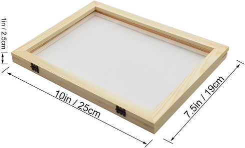 Worown A5 Size Paper Making Screen, Natural Wooden PaperMaking Mould, 7.5 x 10 inch Wooden Paper Making Frame for DIY Paper Craft and Dried Flower...