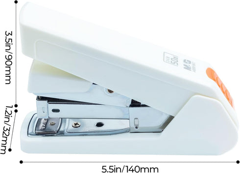 M&G Effortless Desktop Stapler 50 Sheet Capacity, One Finger Stapling, Includes 1000 Staples and Staple Remover, Portable Space Saving Stapler for...