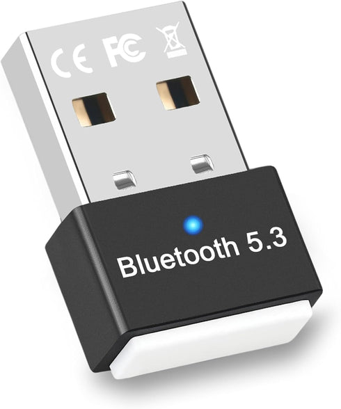 USB Bluetooth 5.3 Adapter for PC Supports Windows 11/10/8.1/7,Plug &Play For Win11/10, Mini 5.3+EDR Bluetooth Dongle Receiver&Transmitter for PC,L...