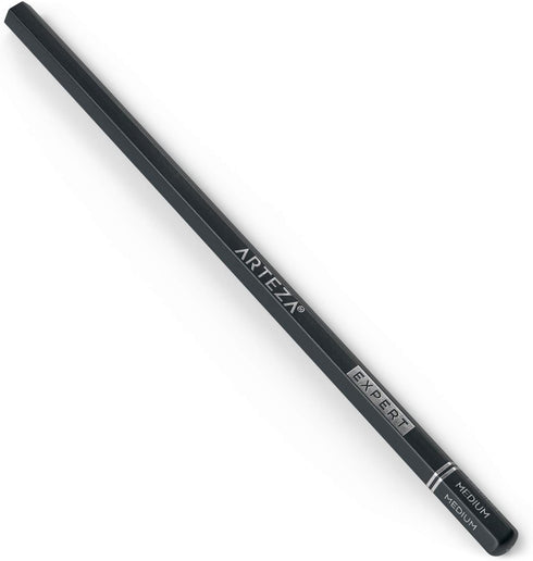 ARTEZA Charcoal Pencil Set, 3 Black Pencils – Soft, Medium, and Hard, and 1 White Pencil – Medium, Art Supplies for Drawing, Sketching & Shading...