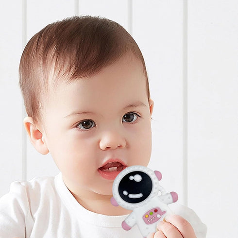 Baby Teethers for 3+ Months Infants Sucking, Food Grade Silicon Astronaut Styling Teething Toy, BPA Free...