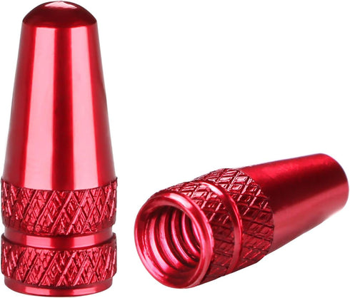Bike Presta Valve Caps Red Presta Caps Aluminum Alloy Anodized, Fully Thread Red Air Dust Valve Stem Covers for Bike Used on Presta/French Valves,...