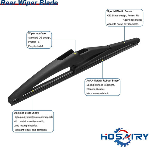 Rear Wiper Arm Blade Set for Jeep Renegade 2015-2021 Rear Windshield Wiper Arm Blade Assembly 68256590AA...