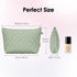 Makeup Bag for Purse Zipper Cosmetic Bag for Women Pouch Travel Eco Vegan Leather Make Up Organizer for Toiletry Bag Water Resistant Gift Idea, Gr...