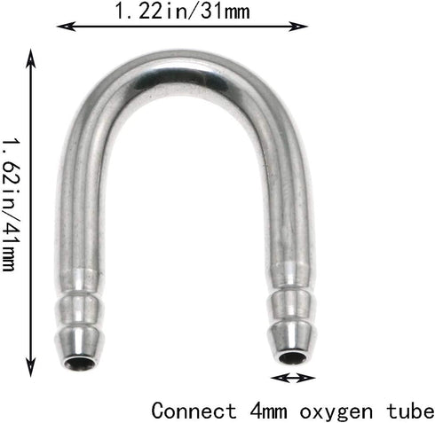 Maxmoral Aquarium U-Shape Connectors Stainless Steel Fish Tank Air Pump Accessories CO2 System U-Shape Tube Connector...