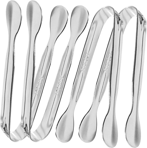 TTSAM 4 Pcs Ice Tongs Sugar Cubes Tongs, Mini Serving Tongs, 304 Stainless Steel, Silver, 4.33 x 0.63 inches...