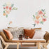 Peony Flowers Wall Stickers DIY Leaves Wall Decals Art Decor for Girls Bedrooms Living Room...