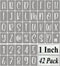 1 Inch Alphabet Letter Stencils for Painting - 42 Pack Letter and Number Stencil Templates with Signs for Painting on Wood, Reusable Letters and N...