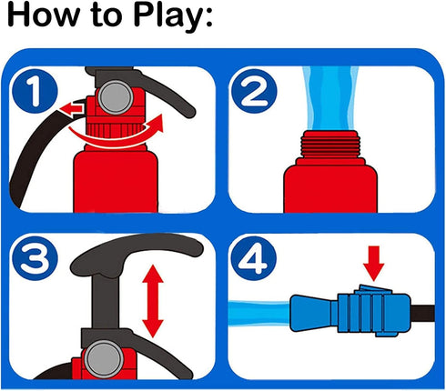 2 Pack Toy Fire Extinguisher Firefighter Role Play Toys for Kids, Small Water Gun Squirt Toys Gifts for Boys Girls Pool Beach Outdoor Play, Firema...