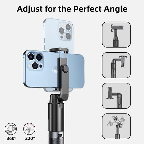 Selfie Stick Tripod for iPhone, Cell Phone Stand for Recording with Wireless Remote, Lightweight Tripod Stand for iPhone 13/12/12 Pro/12 Pro Max/1...