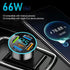 66W Car Charger Adapter 5 Port USB Car Charger PD 30W QC3.0 3.1A Car Cigarette Lighter USB Charger with LED Voltmeter Fast Car Charger Compatible ...