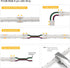 BTF-LIGHTING FCOB 4Pin 10mm 0.39in Transparent Connector Kit 30pcs Corner Connector 30pcs Gapless Solderless Connector 10pcs 5.9in Long 22AWG Exte...