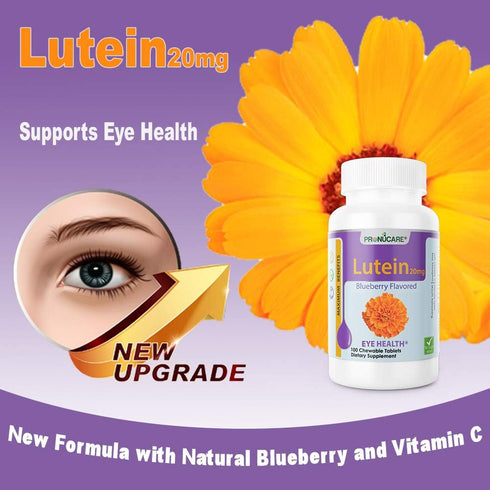 Lutein 20mg Super Eye Health with Natural Blueberry - and Vitamin C Chewable/Meltable Super Taste New Formula 100CT…...