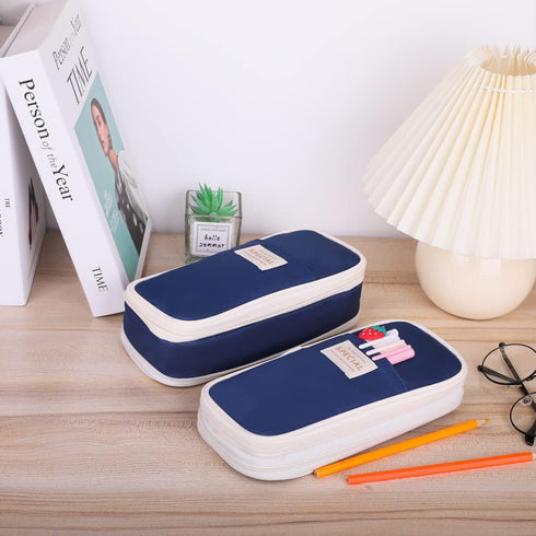iSuperb Foldable Pencil Case Zipper Big Capacity Aesthetic Canvas Pencil Pouch Pen Bag for Kids Boys Gilrs Student School Supplies Compartments Ma...