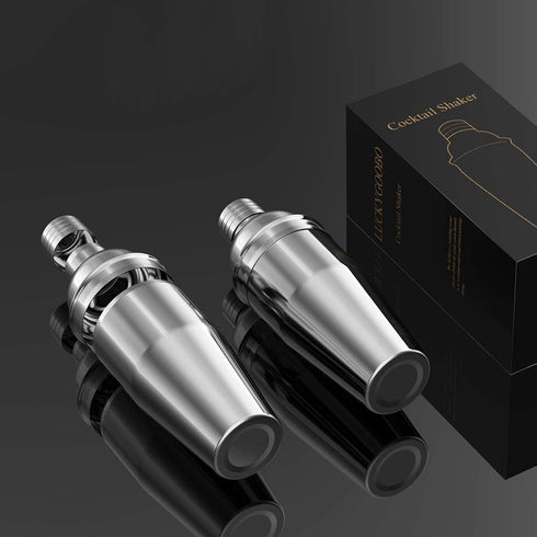 Cocktail Shaker with Double Measuring Jigger,Professional Stainless Steel 24oz Martini Shaker Set,Drink Built-In Strainer,Bartender Kit....