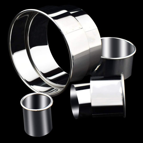 12 Pieces Round Cookie Cutters Set Stainless Steel Cookie Cutter Set Biscuit Plain Edge Round Cutters Circle Baking Metal Ring Molds Metal Ring Ba...