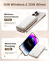 Magnetic Power Bank, 10000mAh Wireless Portable Charger, 20W Mag-Safe Battery Bank with Stand & USB-C Fast Charging, for Magsafe Battery Pack LED ...
