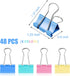 Binder Clips, 48pcs 1.25inch Colorful Tempered Steel Medium Binder Clips Paper Clamps Clips Office Supplies for Office, Home, School...