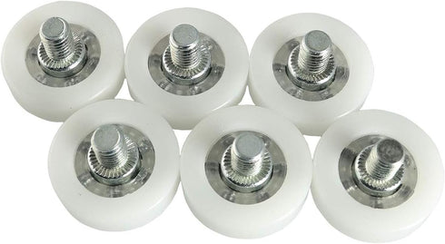 Drawer Bearing 6PCS 19mm White Round Flat Nylon Pulleys Positioning Rollers with Screws File Cabinet Wheels...