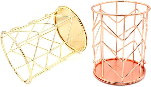 Pencil Holder, Metal Pen Pencil Holder, Rose Gold Pencil Holder, Desk Stationery Organizer for Home, School, Office Desk Supplies, Makeup Brush Or...