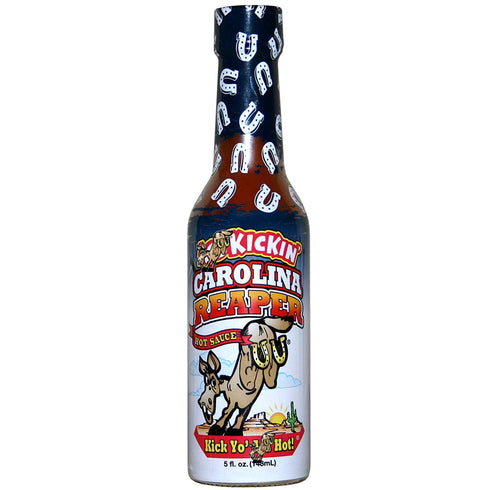 KICKIN' Carolina Reaper Hot Sauce - 5 oz - Premium Gourmet Hot Sauce for Chicken Wings and Breakfast Burritos–Perfect Stocking Stuffers or Christm...
