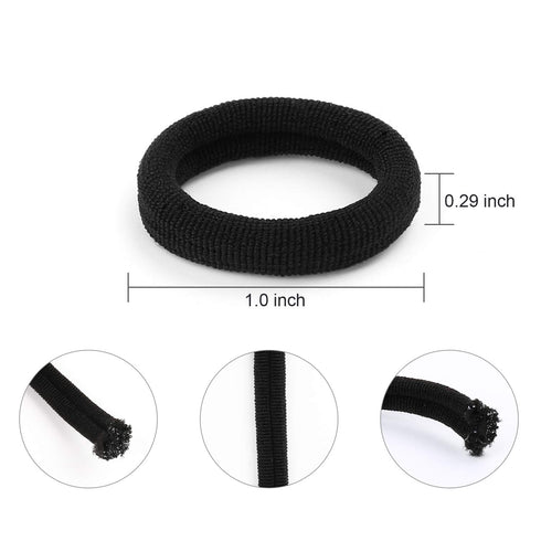200PCS Black Baby Hair Bands – Mini Seamless Toddler Hair Ties – Soft Toddler Hair Ponytail Holders for Kids Girls, 1 Inch in Diameter, Black, by ...