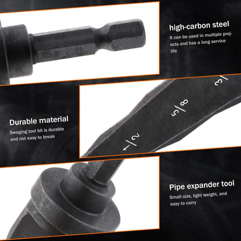 2Pcs Swaging Tool Hand Drill, 5 in 1 Swaging Tool Copper Tube Expander Manual Copper Pipe Swage Too Expander Drill Bit Soft Copper tubing Tool(Col...