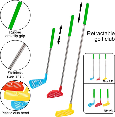 Liberry Kids Golf Club Set, Retractable Toy Golf Clubs for Toddlers, Mini Golf Set for Children Age 3 4 5 Years Old...