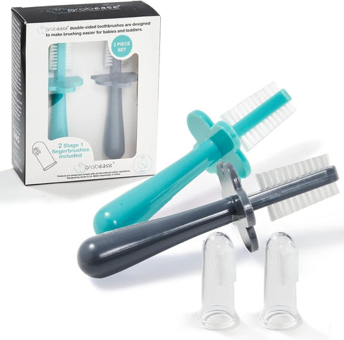 grabease Finger Toothbrush for Toddler Double Sided Toothbrush Baby Finger Toothbrush Baby Toothbrush, BPA-Free & Phthalate-Free for Baby & Toddle...