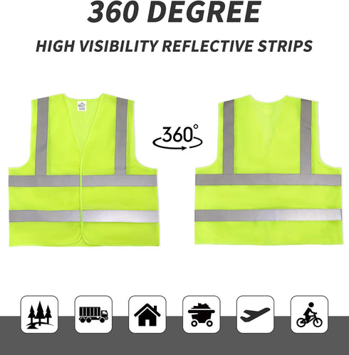 Safety Vest Meets ANSI Class 2 Standards - Reflective Vest for Men Women, Mesh High Visibility Vest with Hi Vis Strips for Construction Work, Surv...