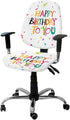 Office Chair Cover Happy Birthday to You Birthday Party Decoration Split Protective Stretch Elastic Universal Cover for Desk Task Chair,Computer R...