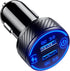 BRCOVAN Car Charger, Dual QC3.0 Port USB Car Phone Charger Adapter, 36W 3A Fast Charge with Touch Switch & Blue LED...