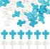 SUNNYCLUE 1 Box 100Pcs Cross Beads Bulk White Blue Synthetic Turquoise Stone Beads Easter Holiday Pocket Crosses 16x12mm Mini Small Loose Spacer C...