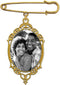 Gold Wedding Bouquet Photo Charm Pin for Bridal Flower Bouquet Memorial...