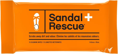 SandalRescue All-Natural Cleaning Wipes. Remove Dirt & Oil Footprints and Clean Sandals All Over. Re-sealable Pack of 15 Wipes...