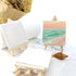 WYBG 4 Pieces Mini Canvases for Painting with Easel Set, 3x3 Inch Stretched White Blank Canvas Panels Wood Easels Small Canvas with Easel Small Ca...