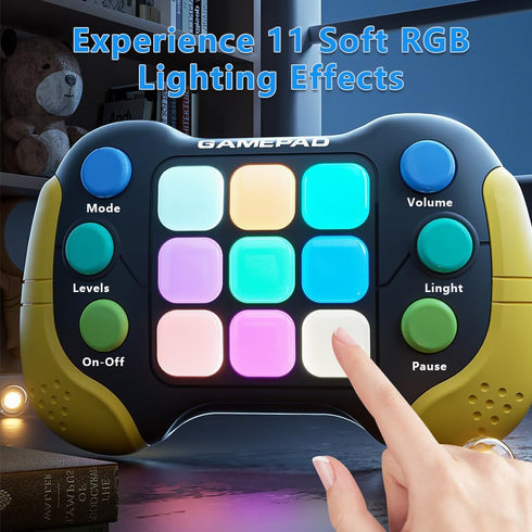 Upgraded Quick Push Game Fidget Toys for Kids, 5 Modes Light Up Flashing Handheld Game for Teens Adults, Electronic Quick Push Buttons Gamepad, Bi...