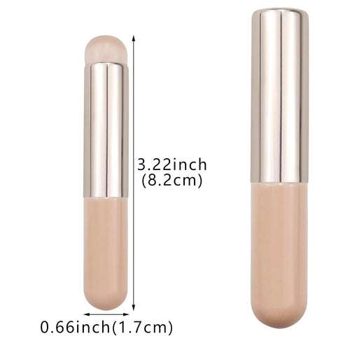 4 Pack Mini Lip Brush with Cover Portable Soft Angled Concealer Makeup Brush Applicator Travel Lip Film Oil Brush Cosmetic Tools for Lip Gloss Lip...