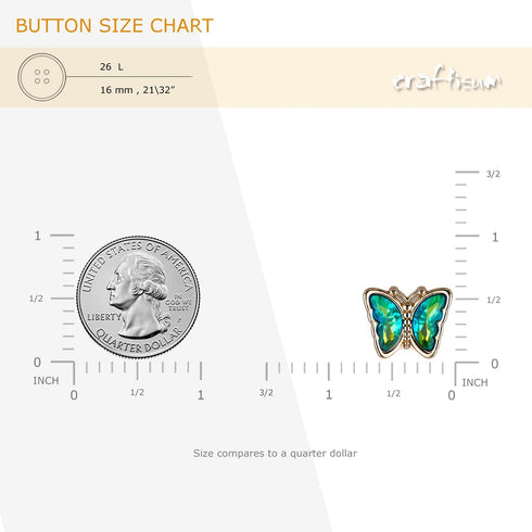 Gradient Green Rhinestone Butterfly Metal Shank Sewing Buttons 20 Pcs - 16mm, 21/32"...
