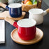 Enamel Milk Pot, Small Enamel Saucepan Milk Pot Butter Warmer 4 Inch 17 Oz Enamel Small Sauce Pan with Wooden Handle, Perfect Size for Heating Sma...